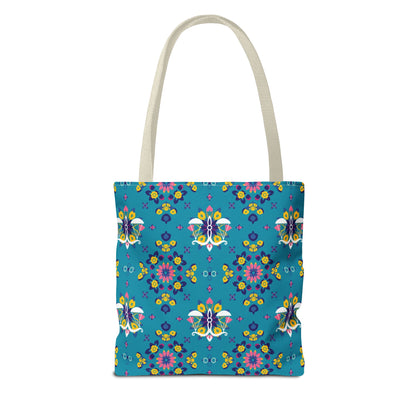Tote Bag (AOP), Libra, Zodiac v1, Flower Pattern