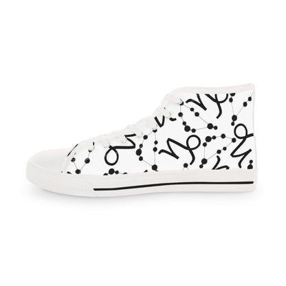 Men's High Top Sneakers, Breathable polyester canvas, Capricorn Zodiac Design