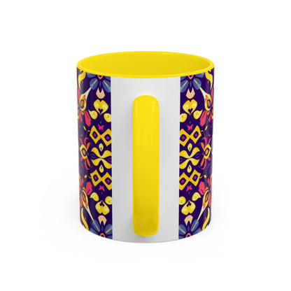 Accent Coffee Mug, Capricorn, Zodiac v1, Flower Pattern, (11, 15oz)