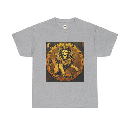 Unisex Heavy Cotton T-Shirt, Gold Lion, Leo Zodiac Design