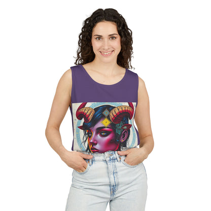 Unisex Garment-Dyed, Tank Top, Taurus Design, Pop Art v2, 100% US cotton