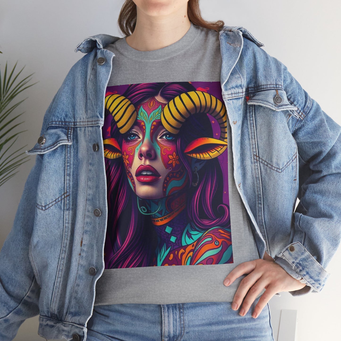 Unisex Heavy Cotton T-Shirt, Taurus, Zodiac v2, Sexy Art