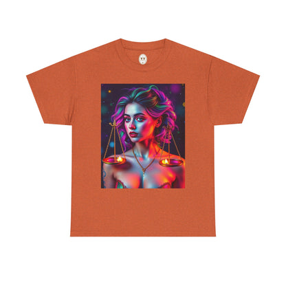 Unisex Heavy Cotton T-Shirt, Libra, Zodiac v3, Sexy Art