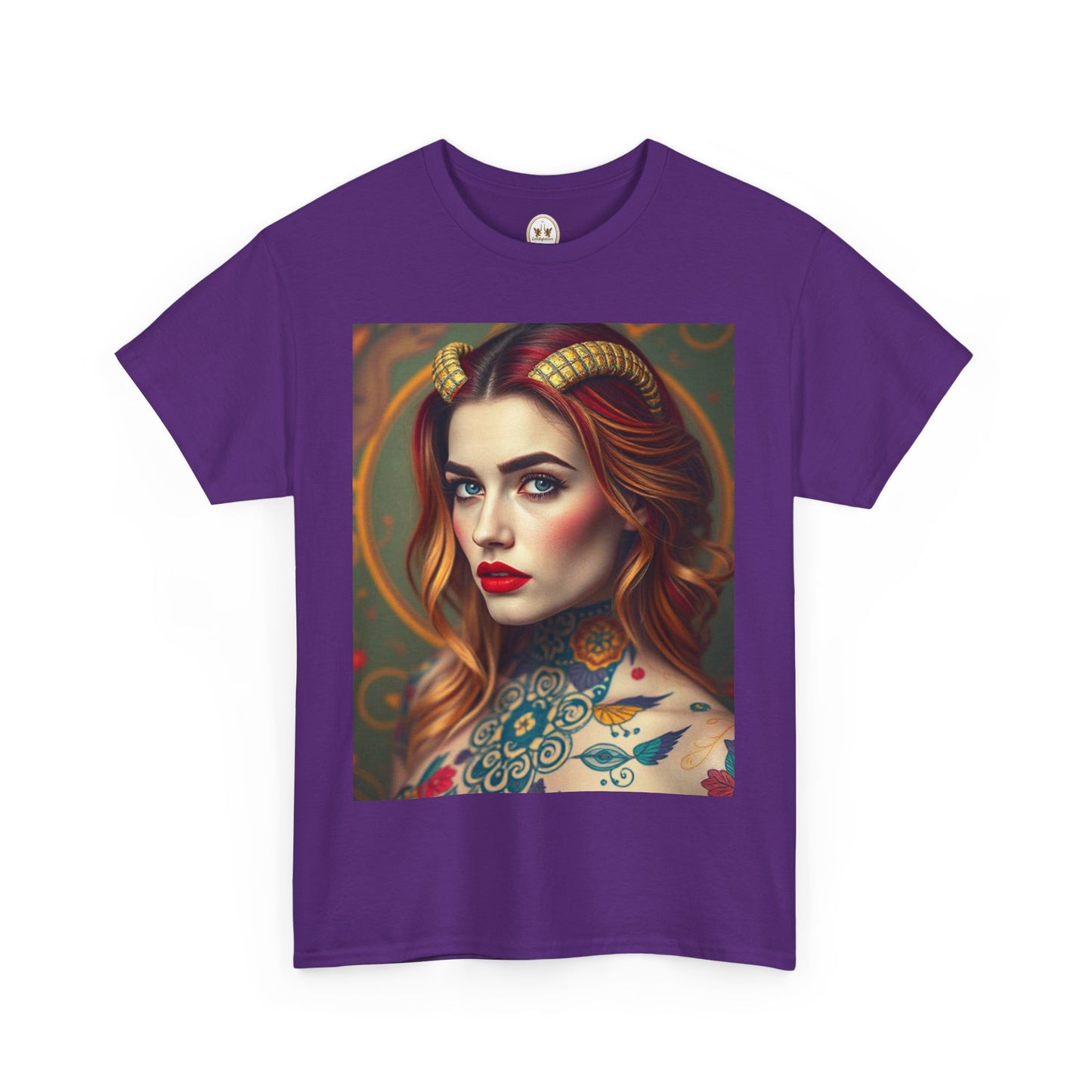 Unisex Heavy Cotton T-Shirt, Capricorn, Zodiac v3, Sexy Art