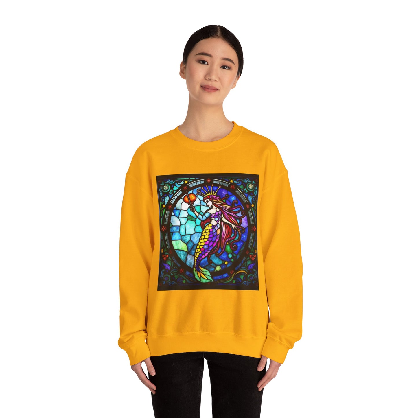 Unisex Heavy Blend™ Crewneck Sweatshirt, Glass, Aquarius Zodiac Design