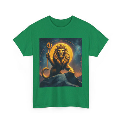 Unisex Heavy Cotton T-Shirt, King of Lion v3, Leo Zodiac Design