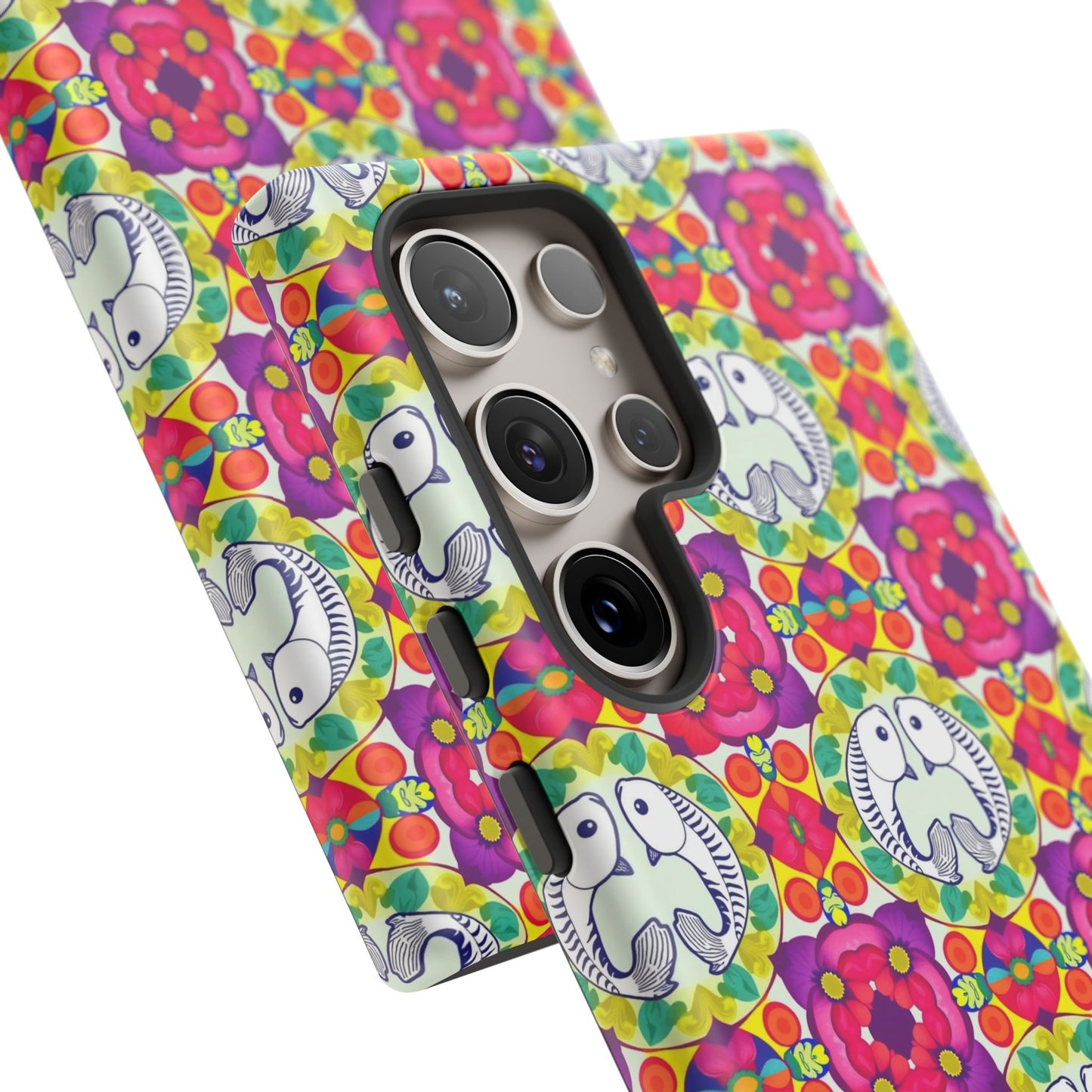 Tough Cases, Pisces, Zodiac v2, Flower Pattern