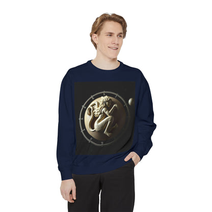 Garment-Dyed Sweatshirt, Unisex, Space Symbol Design, Virgo