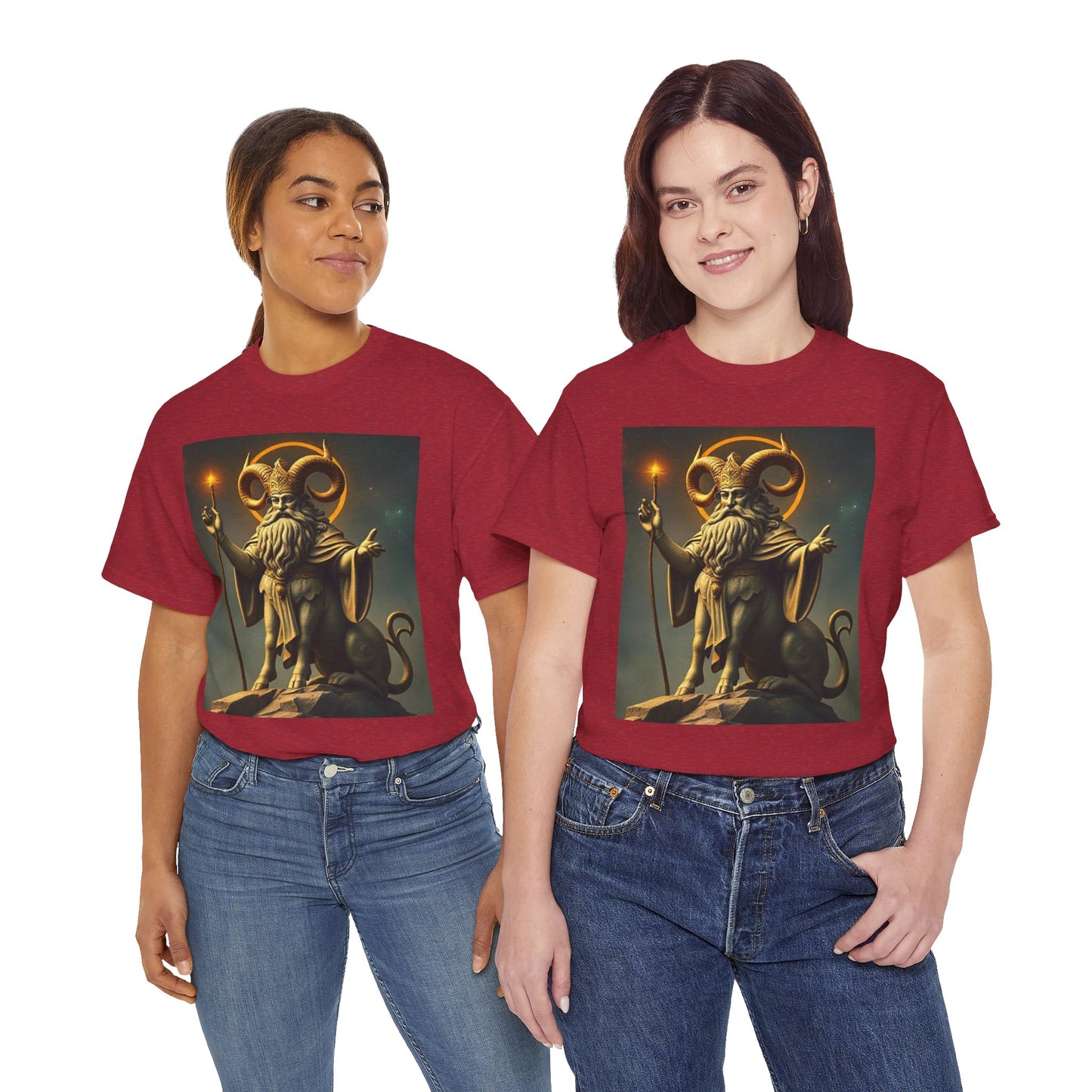 Unisex Heavy Cotton T-Shirt, Taurus God, Zodiac Design
