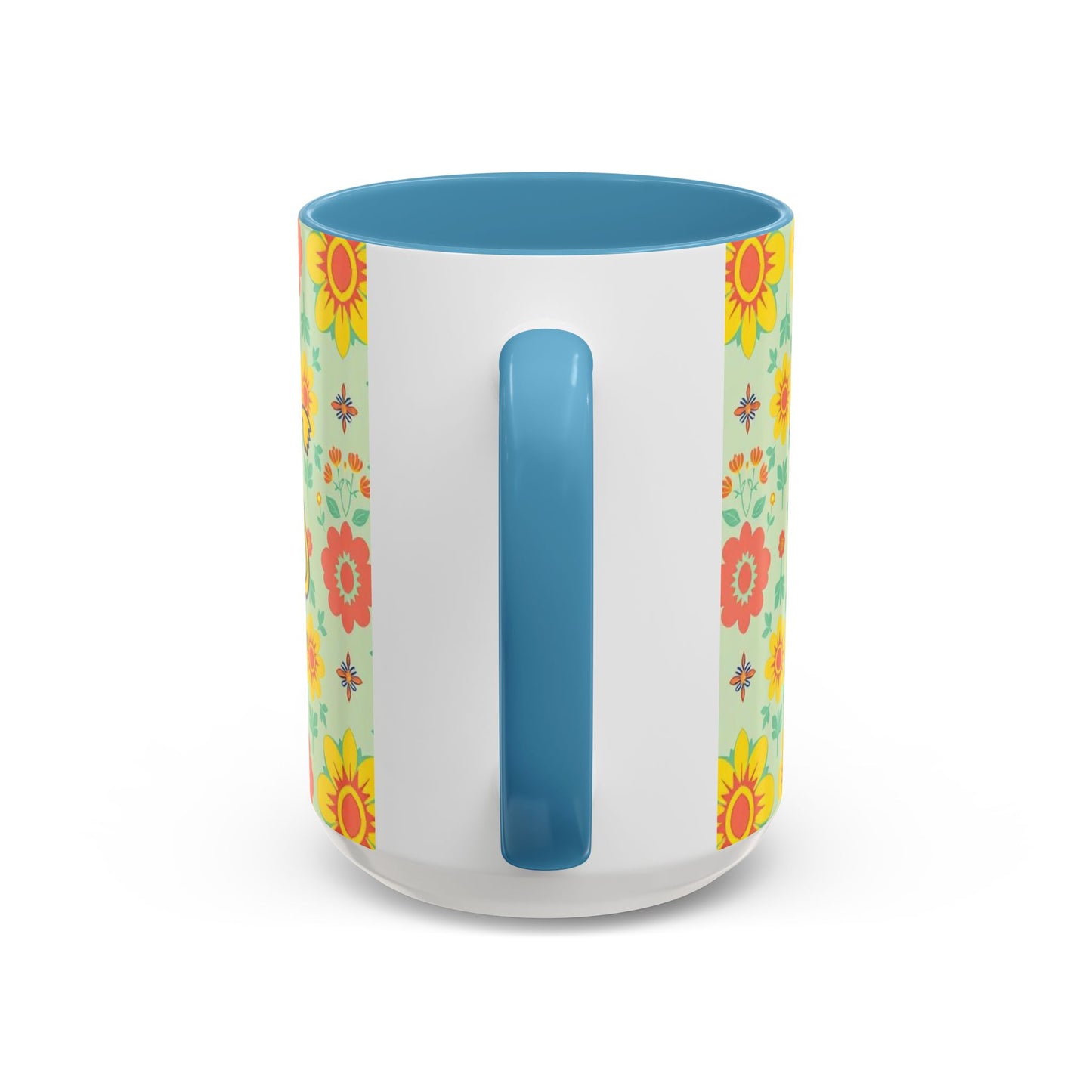 Accent Coffee Mug, Leo, Zodiac v2, Flower Pattern, (11, 15oz)