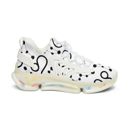 Women's Mesh Sneakers, Constellation & Symbol, Leo Zodiac Sign, AOP