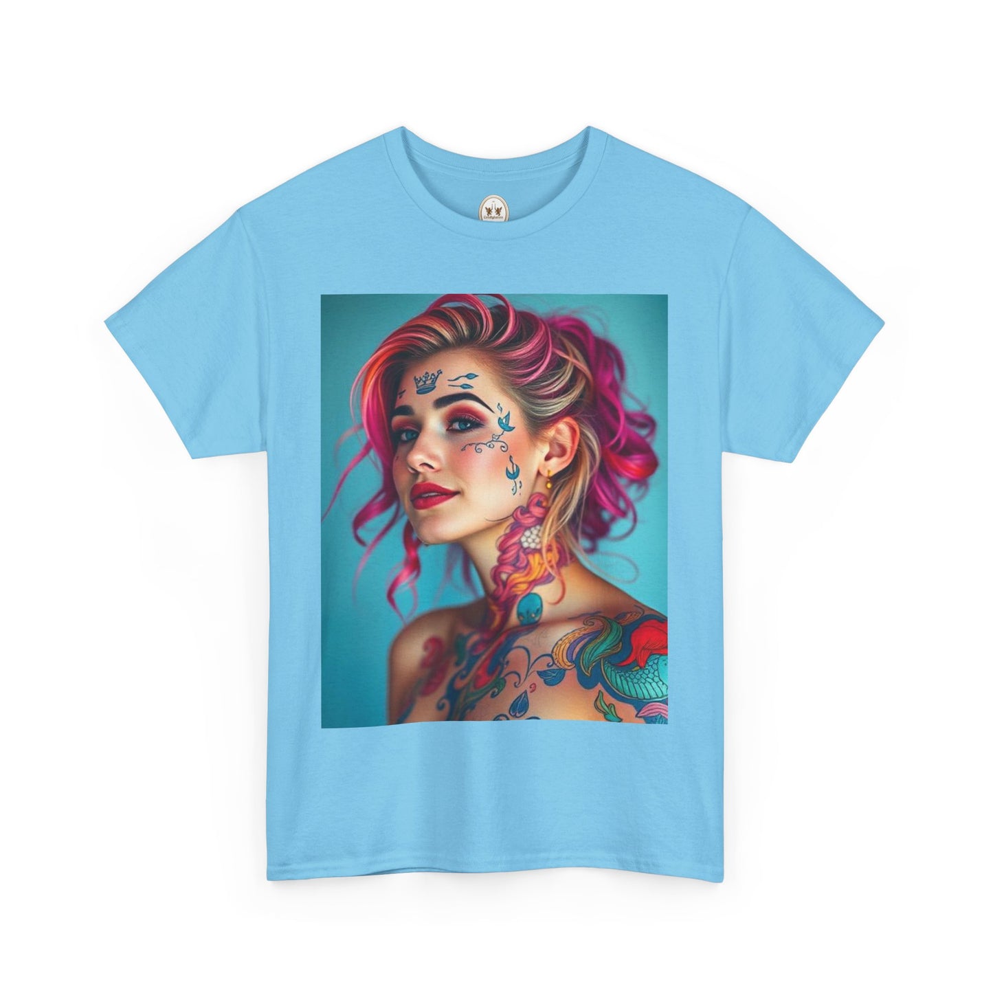 Unisex Heavy Cotton T-Shirt, Pisces, Zodiac v3, Sexy Art