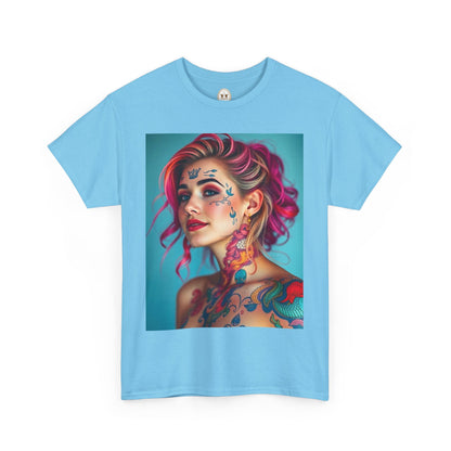 Unisex Heavy Cotton T-Shirt, Pisces, Zodiac v3, Sexy Art