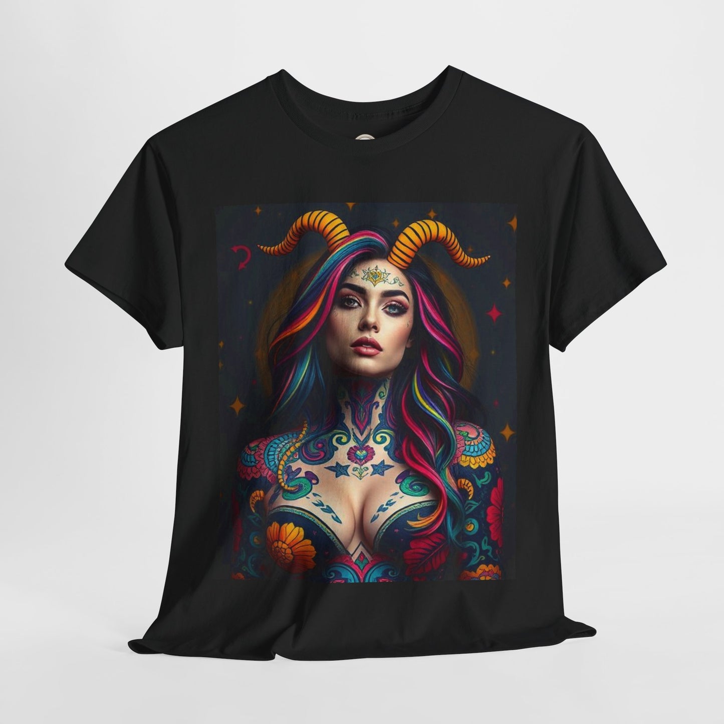 Unisex Heavy Cotton T-Shirt, Capricorn, Zodiac, Sexy Art