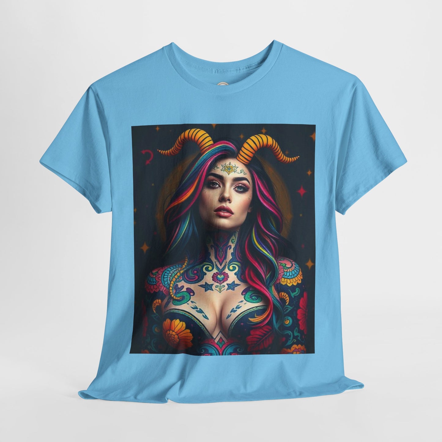 Unisex Heavy Cotton T-Shirt, Capricorn, Zodiac, Sexy Art