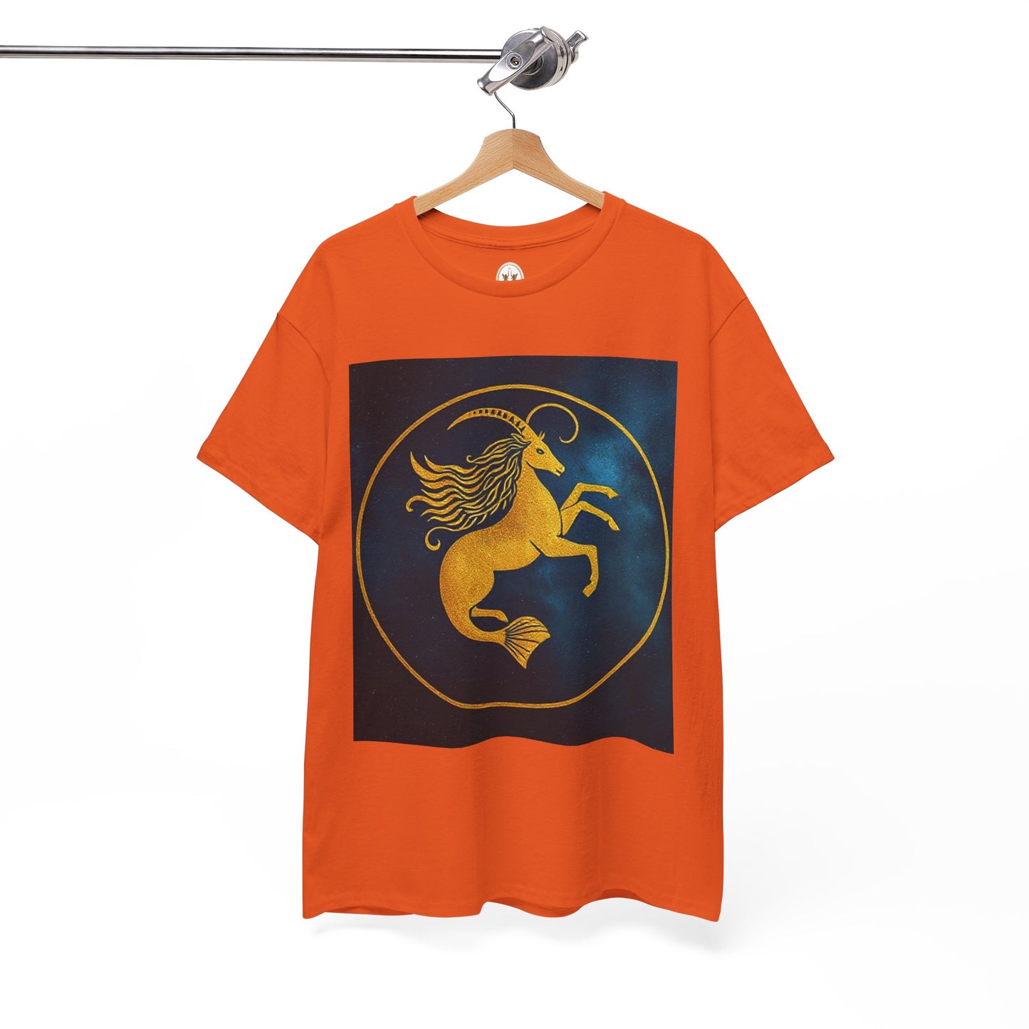 Unisex Heavy Cotton T-Shirt, Capricorn Animal v3, Symbol, Zodiac Design