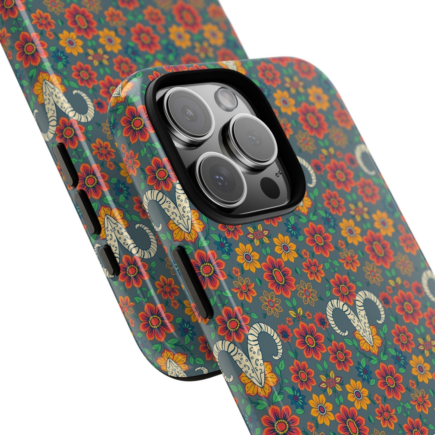 Tough Cases, Aries, Zodiac v3, Flower Pattern