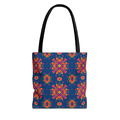 Tote Bag (AOP), Gemini, Zodiac v2, Flower Pattern