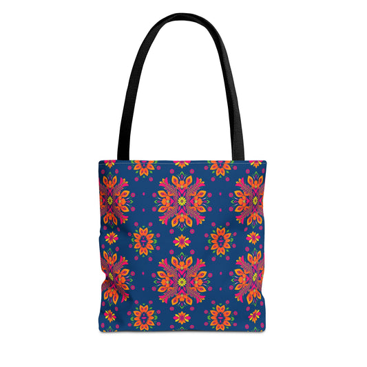 Tote Bag (AOP), Gemini, Zodiac v2, Flower Pattern