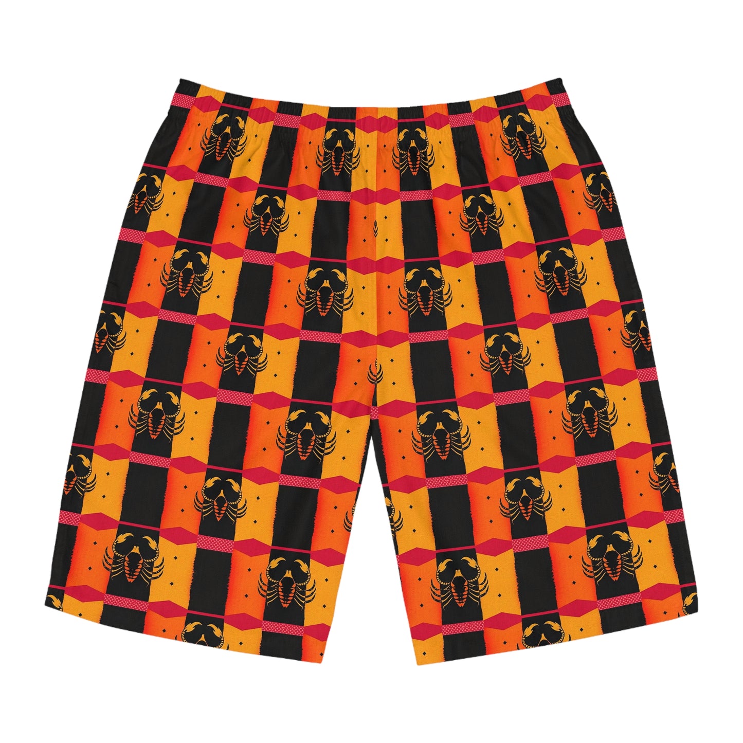 Men's Board Shorts, (AOP), Scorpio, Zodiac, Shape Pattern