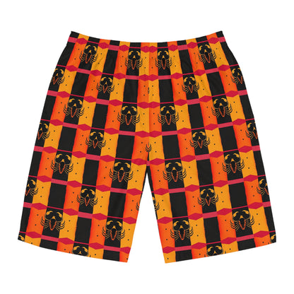 Men's Board Shorts, (AOP), Scorpio, Zodiac, Shape Pattern