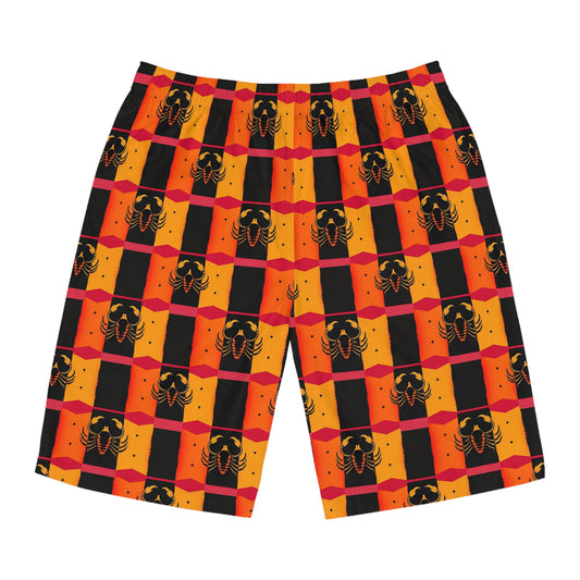 Men's Board Shorts, (AOP), Scorpio, Zodiac, Shape Pattern