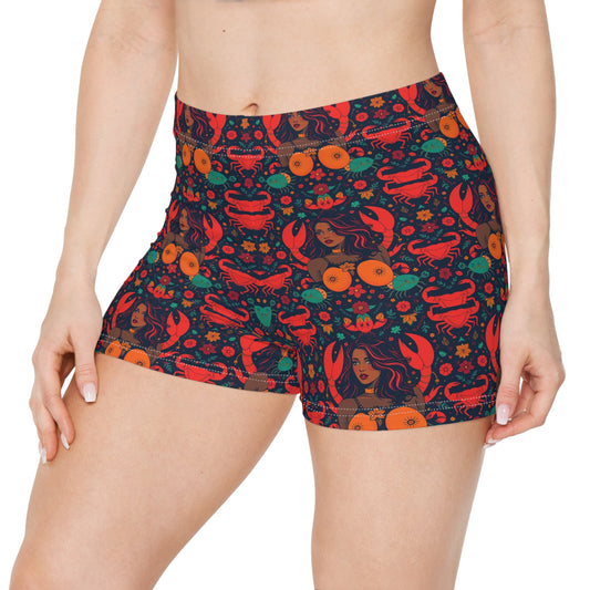 Women's Shorts, (AOP), Cancer, Zodiac, Sexy Pattern