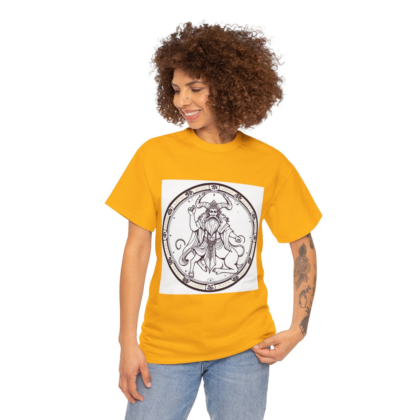 Unisex Heavy Cotton T-Shirt, Bull Centaur, Taurus Zodiac Design