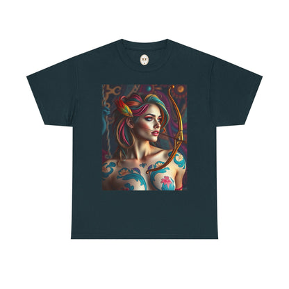 Unisex Heavy Cotton T-Shirt, Sagittarius, Zodiac v1, Sexy Art