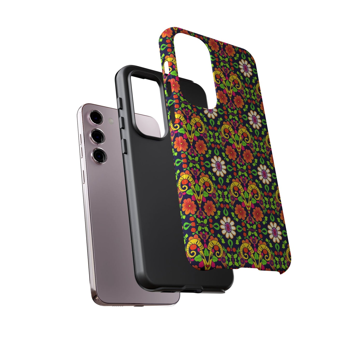 Tough Cases, Aries, Zodiac v4, Flower Pattern
