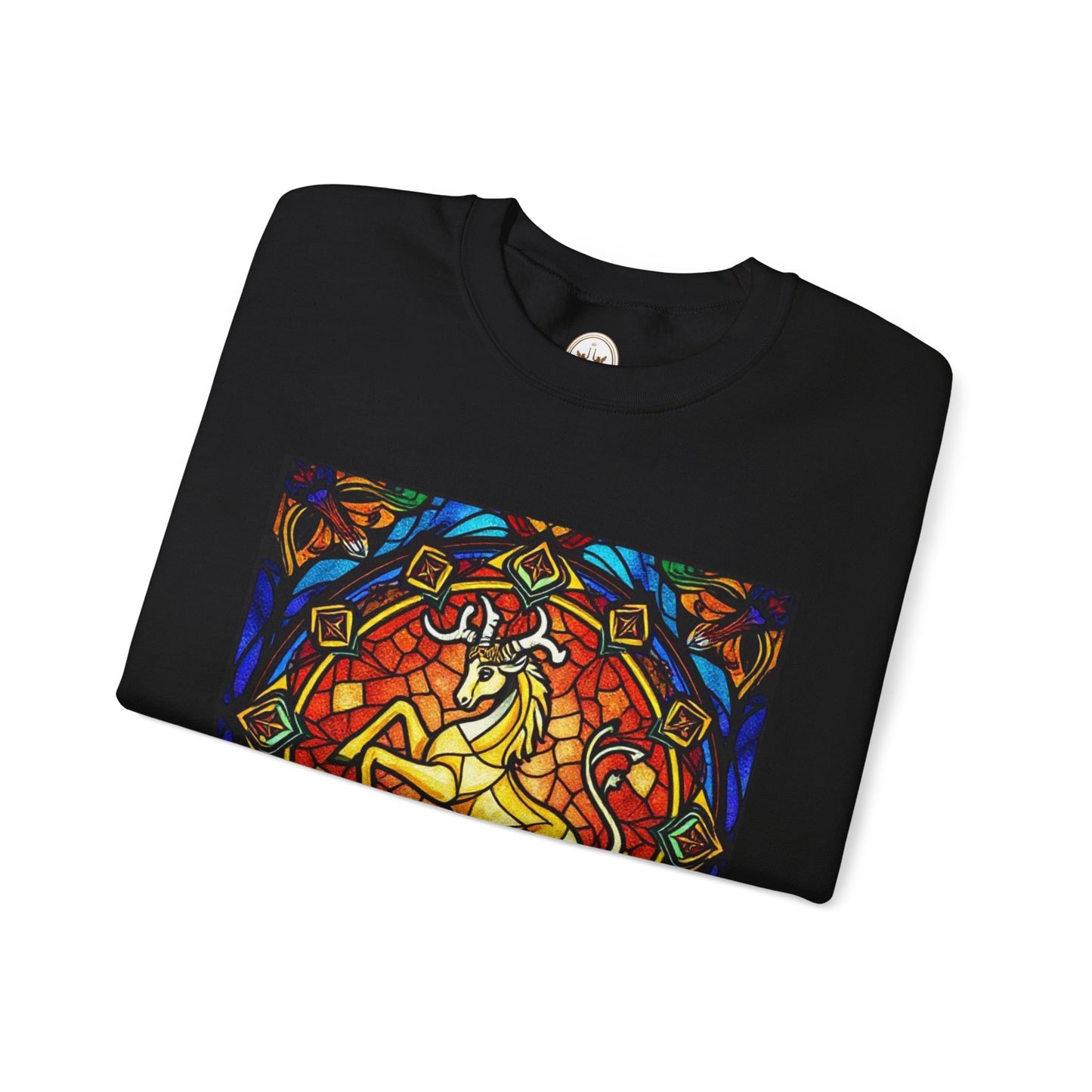 Unisex Heavy Blend™ Crewneck Sweatshirt, Glass 1, Capricorn Zodiac Design