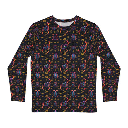 Men's Long Sleeve Shirt, (AOP), Scorpio, Zodiac v3, Pattern