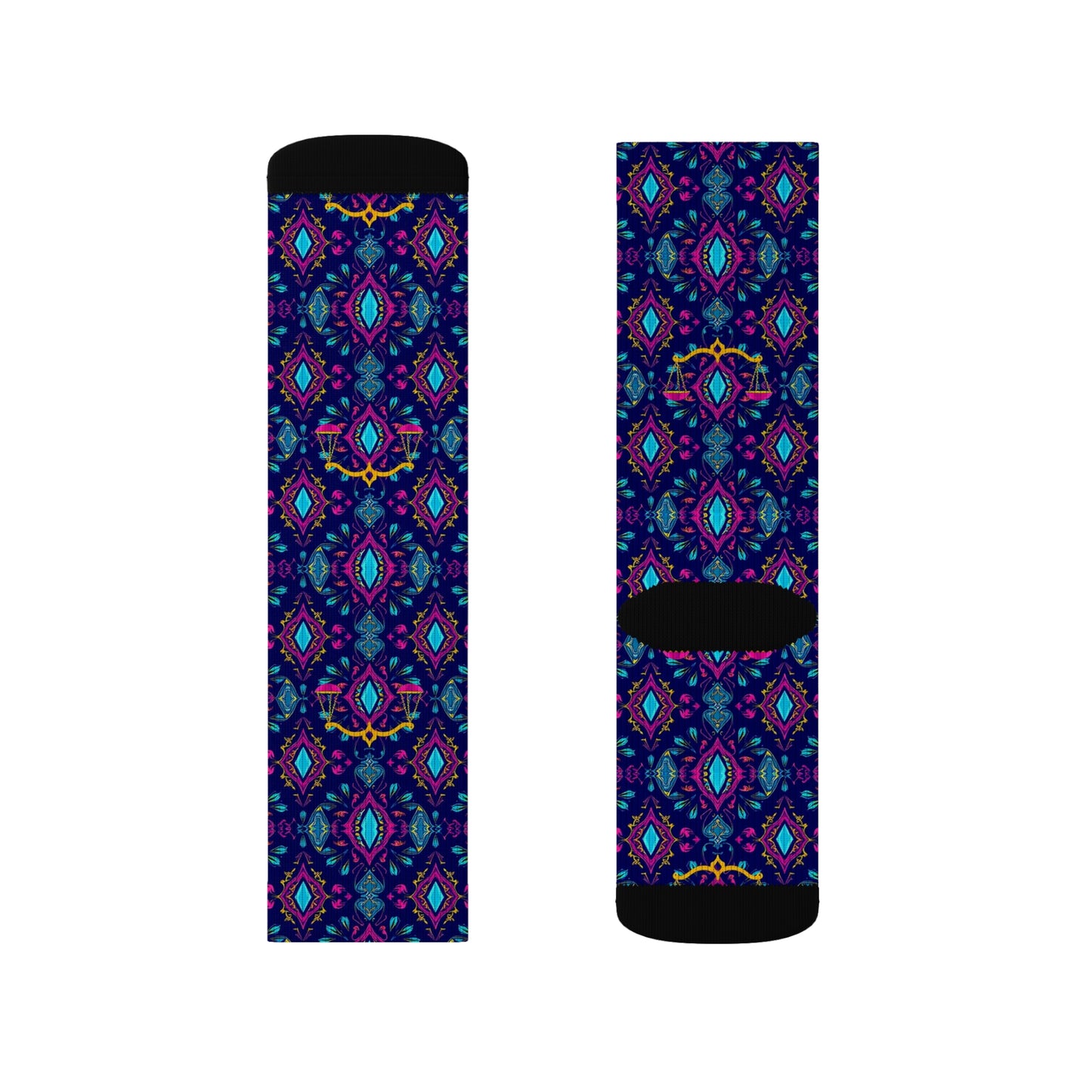 Sublimation Socks, Libra, Zodiac v2, Jewel Pattern