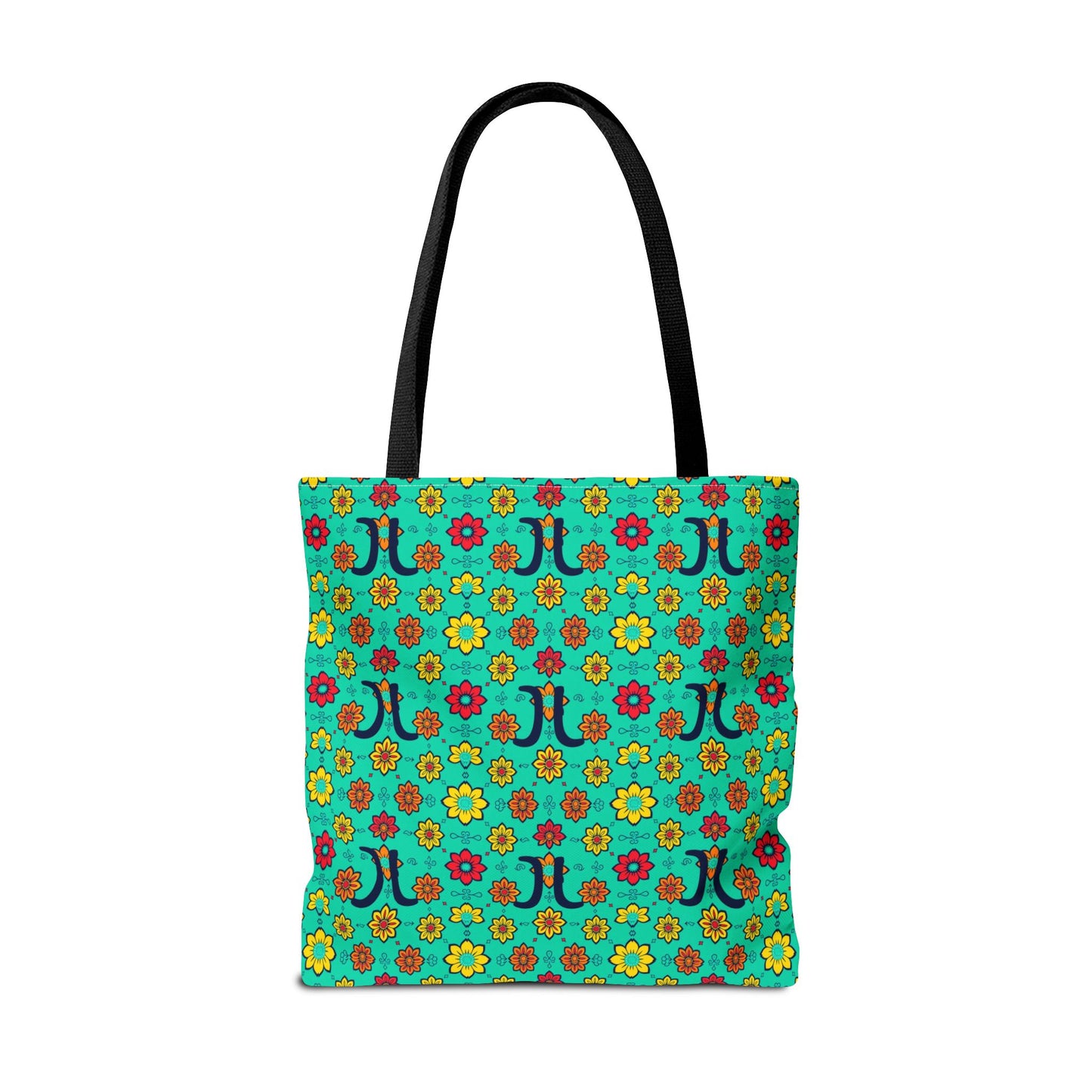 Tote Bag, (AOP), Aquarius, Zodiac, Flower Pattern