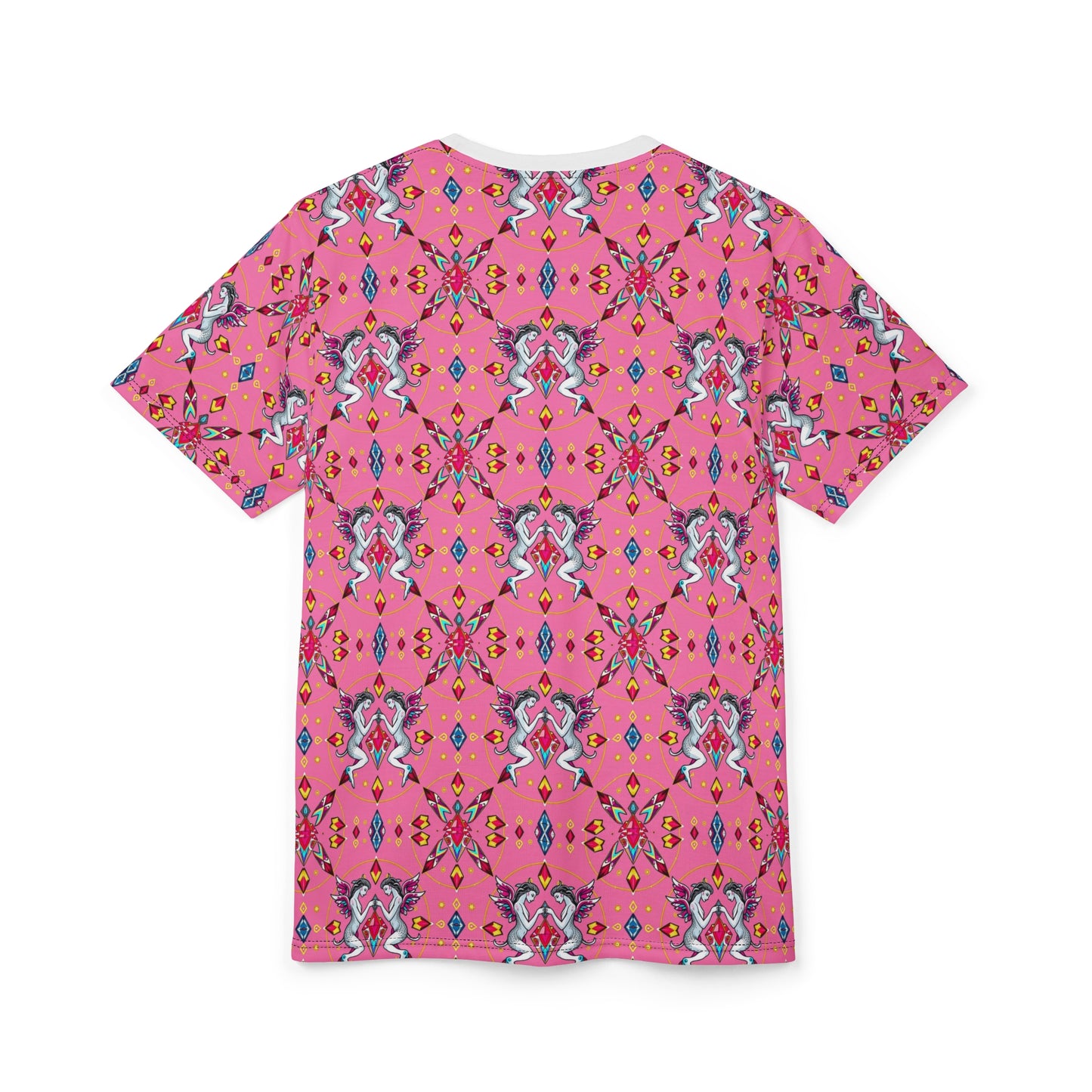 Unisex Cut & Sew T-Shirt, (AOP), Gemini, Zodiac, Jewels Pattern