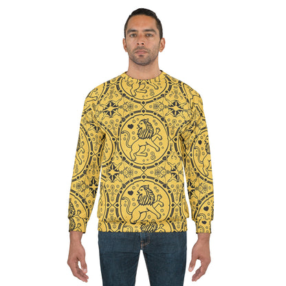 Unisex Sweatshirt, Zodiac Design, Pattern v1, Leo, AOP