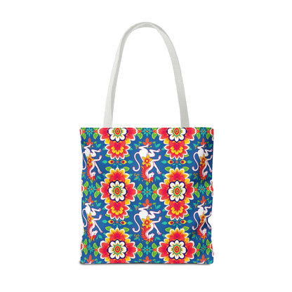 Tote Bag, (AOP), Virgo, Zodiac v2, Flower Pattern