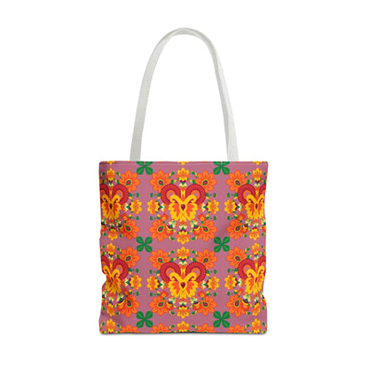 Tote Bag (AOP), Aries, Zodiac v1, Flower Pattern