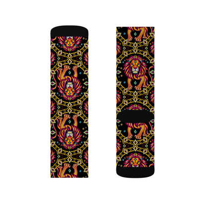 Sublimation Socks, Leo, Zodiac v2, Jewel Pattern