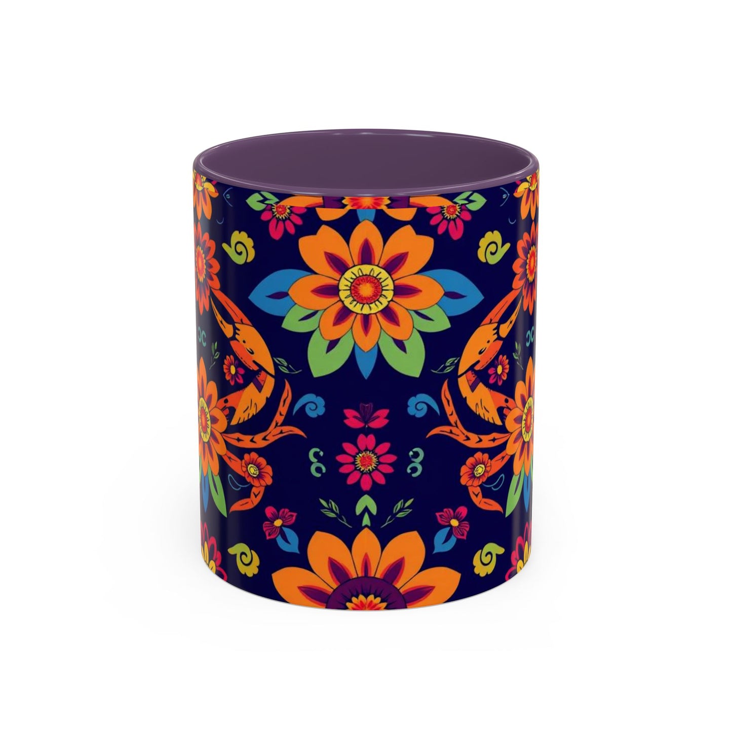 Accent Coffee Mug, Cancer, Zodiac, Flower Pattern, (11, 15oz)