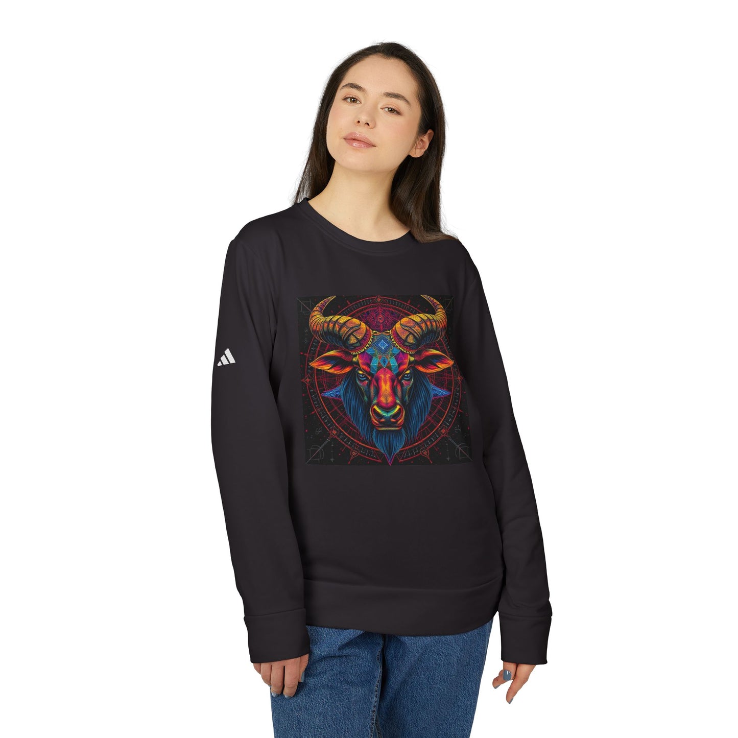 Adidas, Unisex Fleece Crewneck Sweatshirt, Taurus, Pop Art 2, Zodiac