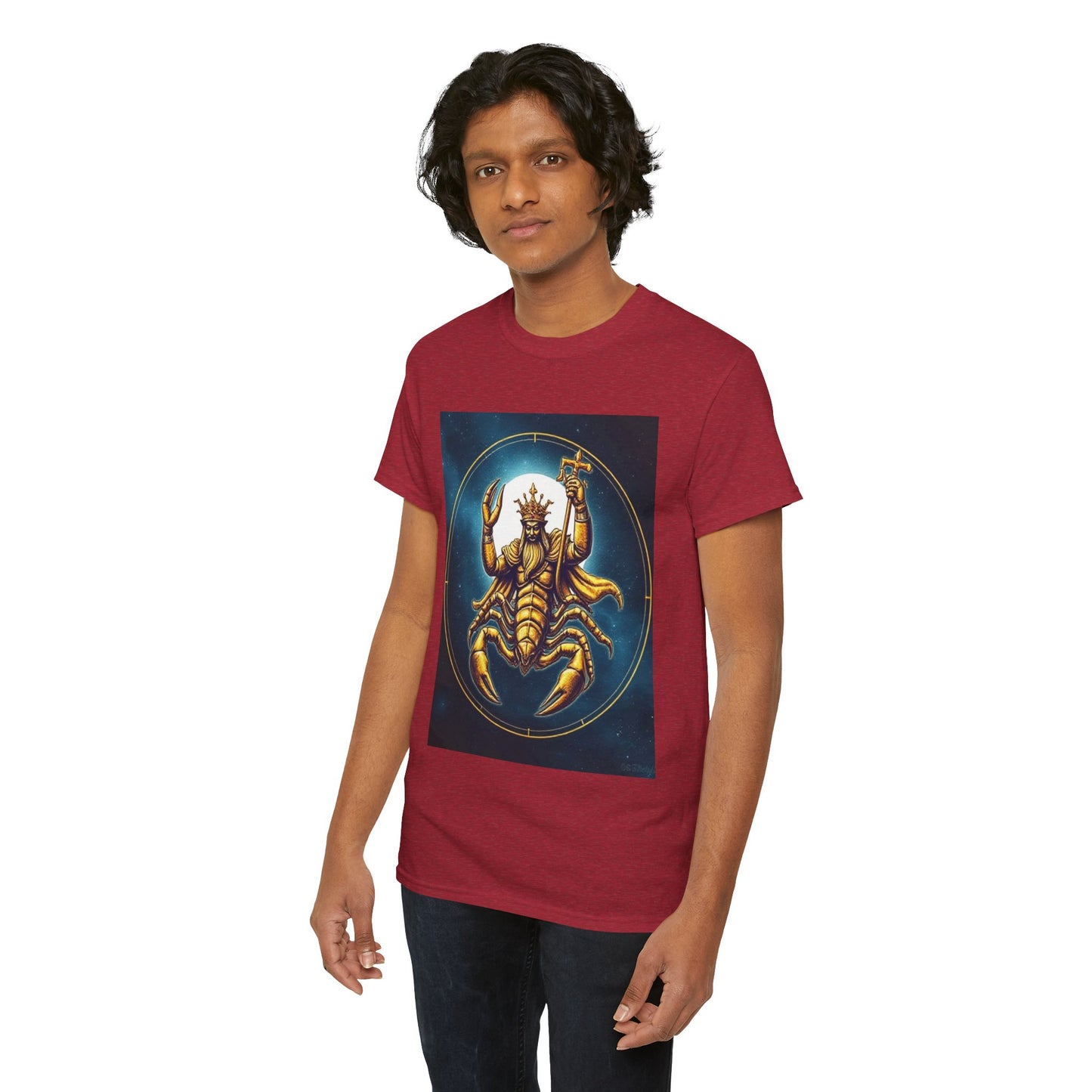 Unisex Heavy Cotton T-Shirt, Moon, Scorpio Zodiac Design