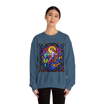 Unisex Heavy Blend™ Crewneck Sweatshirt, Glass 1, Aquarius Zodiac Design