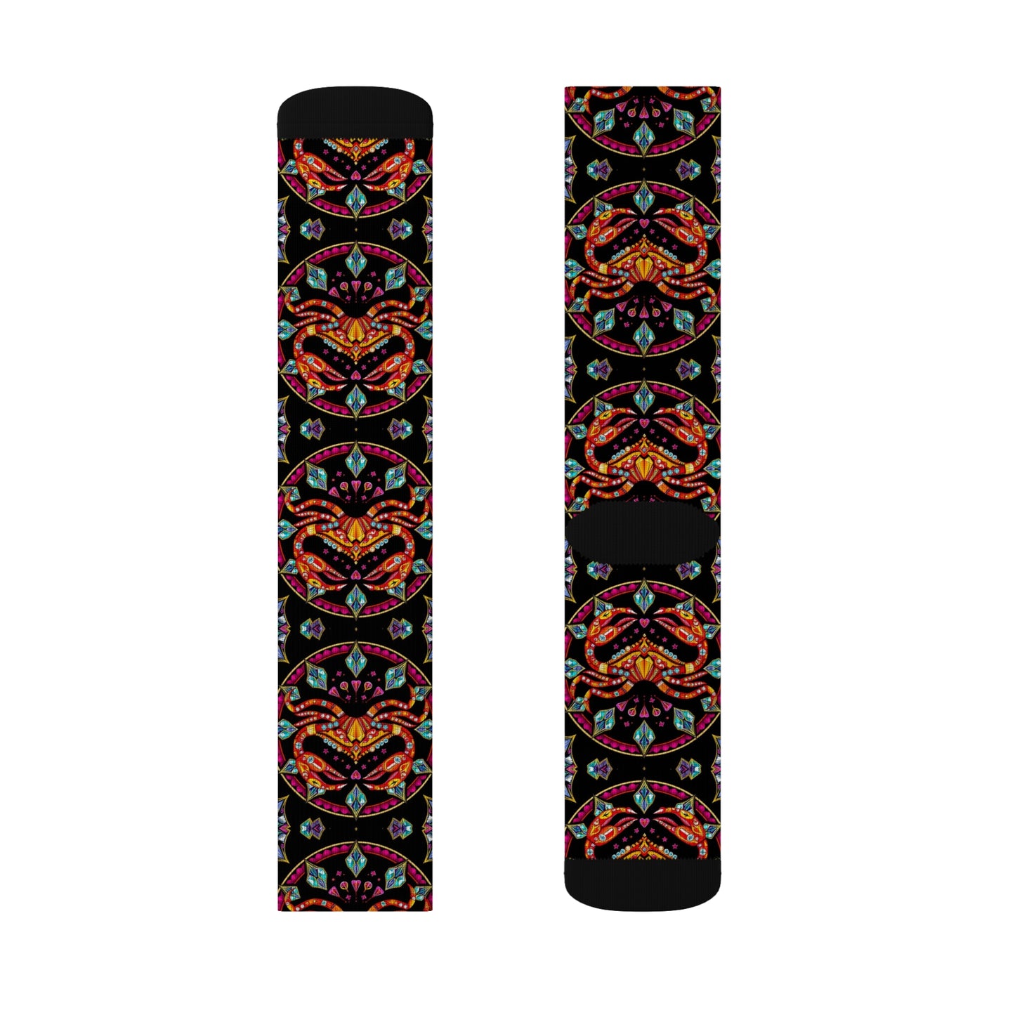 Sublimation Socks, Cancer, Zodiac  v3, Jewel Pattern