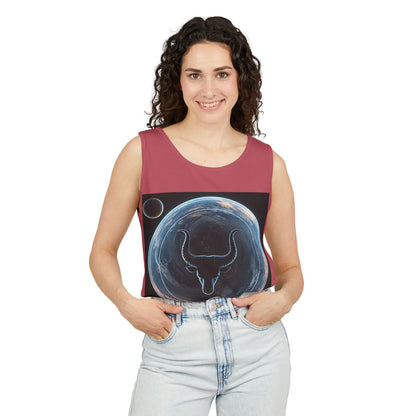 Unisex Garment-Dyed, Tank Top, Taurus Design, Planet Animal v1, 100% US cotton