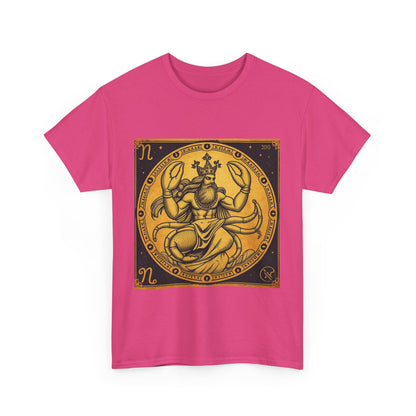 Unisex Heavy Cotton T-Shirt, Crab King, Cancer Zodiac Design