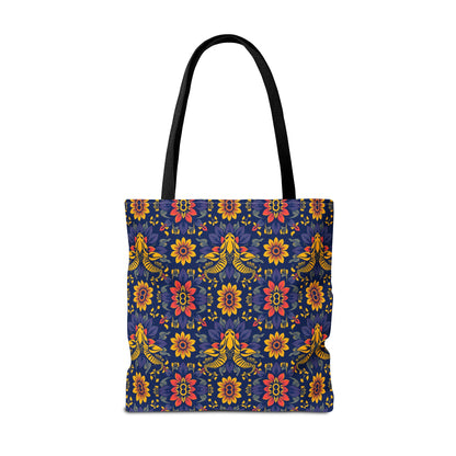 Tote Bag, (AOP), Taurus, Zodiac v3, Flower Pattern