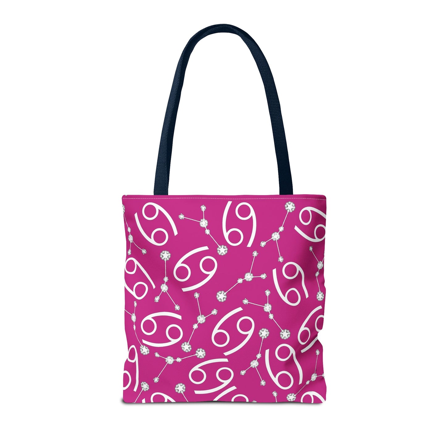 Tote Bag, Cancer Zodiac Sign, AOP, (Pink, White)