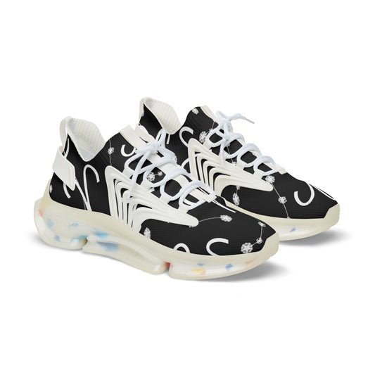 Men's Mesh Sneakers, Aries Zodiac Sign, AOP, Black