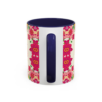 Accent Coffee Mug, Capricorn, Zodiac v2, Flower Pattern, (11, 15oz)